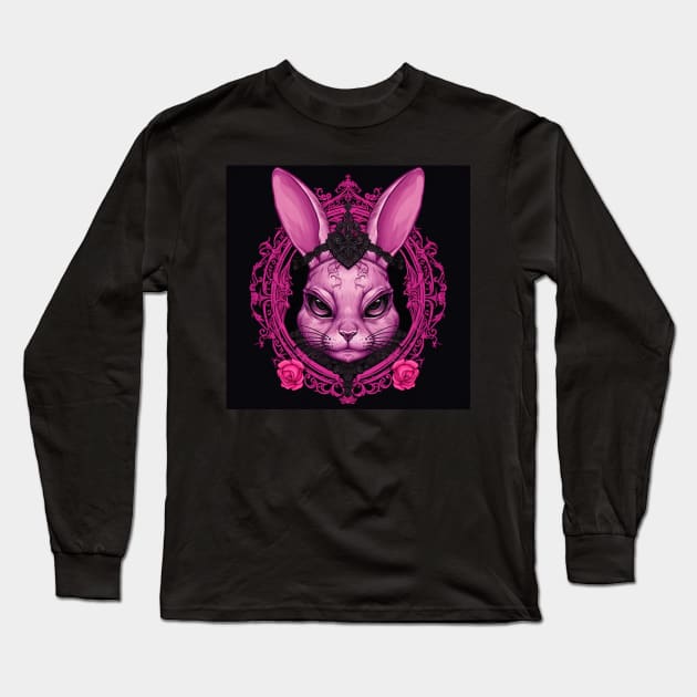 Evil Pink Bunny Long Sleeve T-Shirt by Enchanted Reverie